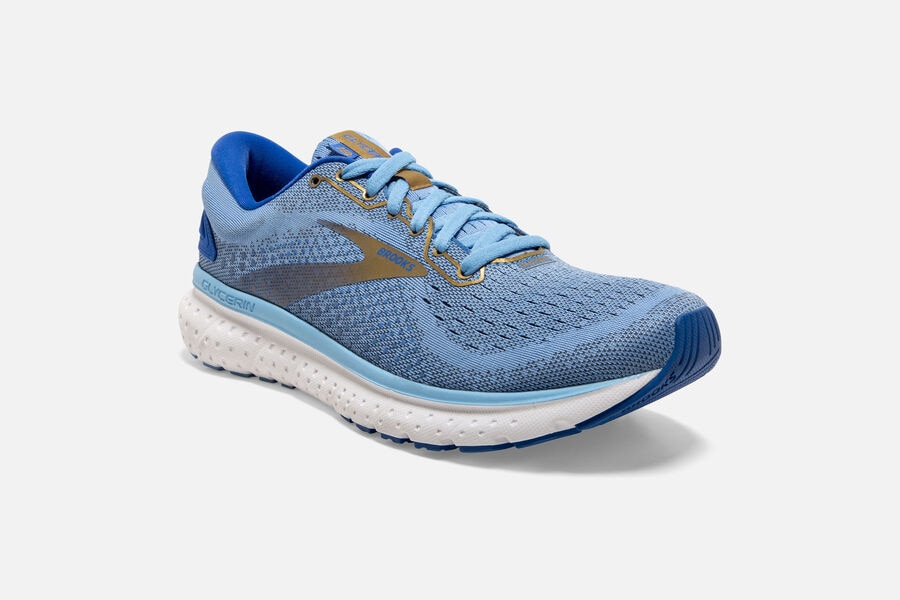 Brooks Glycerin 18 Road Running Shoes Womens - Blue/Gold - RUJQS-3129